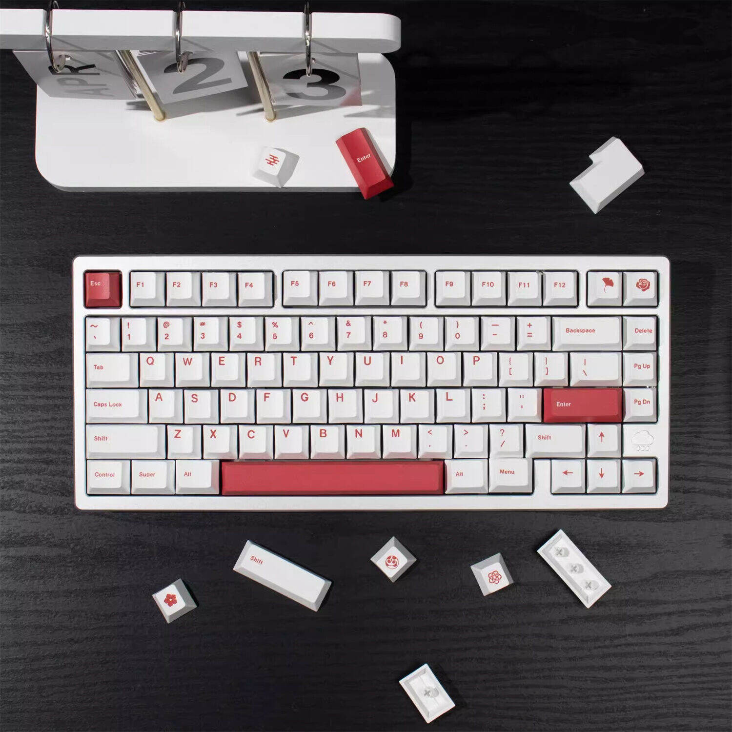 Minimalist White Japanese 104+44 Full PBT Dye-subbed Keycaps Set for Cherry MX Gaming Keyboard